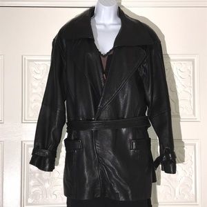 Vintage NY Line Women’s Black Leather Jacket L